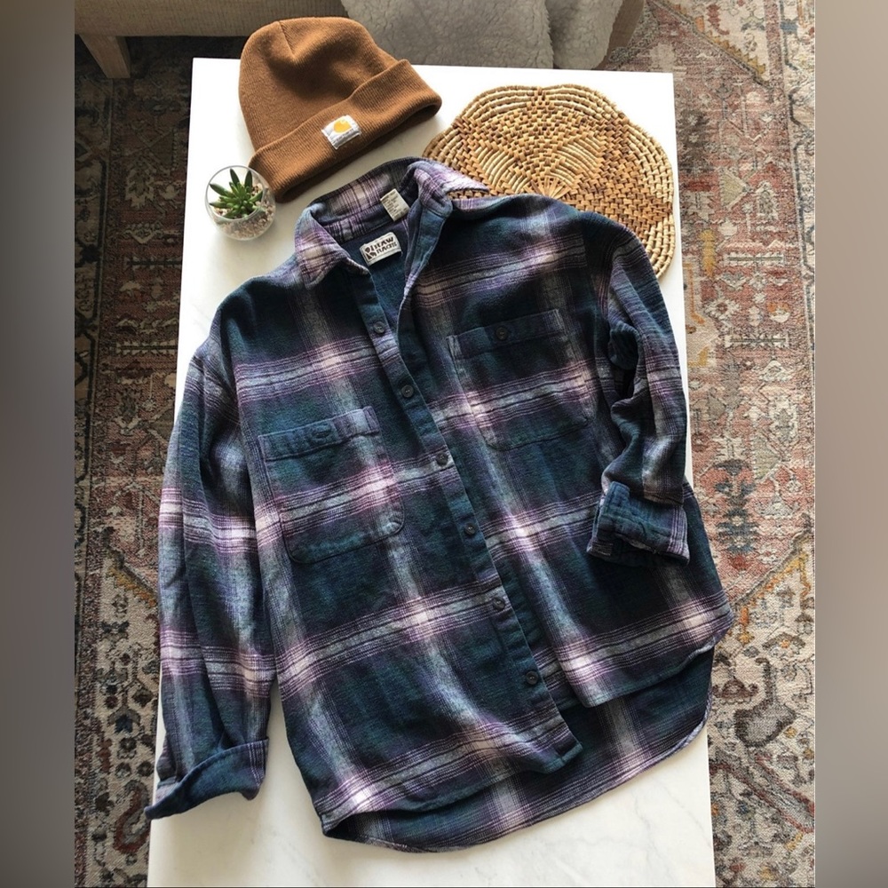 Vintage Raw Rags Plaid Button Down Shirt
